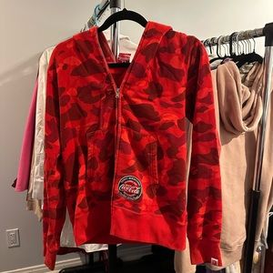 BAPE × Coca-Cola Red camo Full zip hoodie M